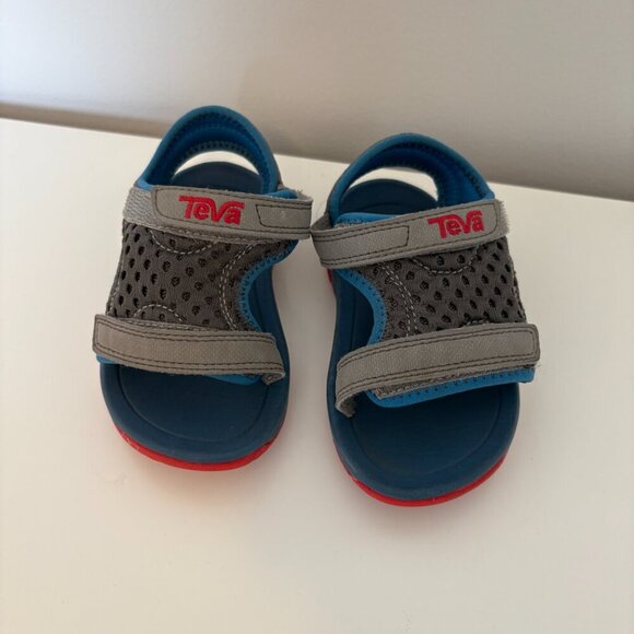 Teva Sandals Baby Toddler Blue Grey Size 6 Summer Outdoor - Picture 2 of 11